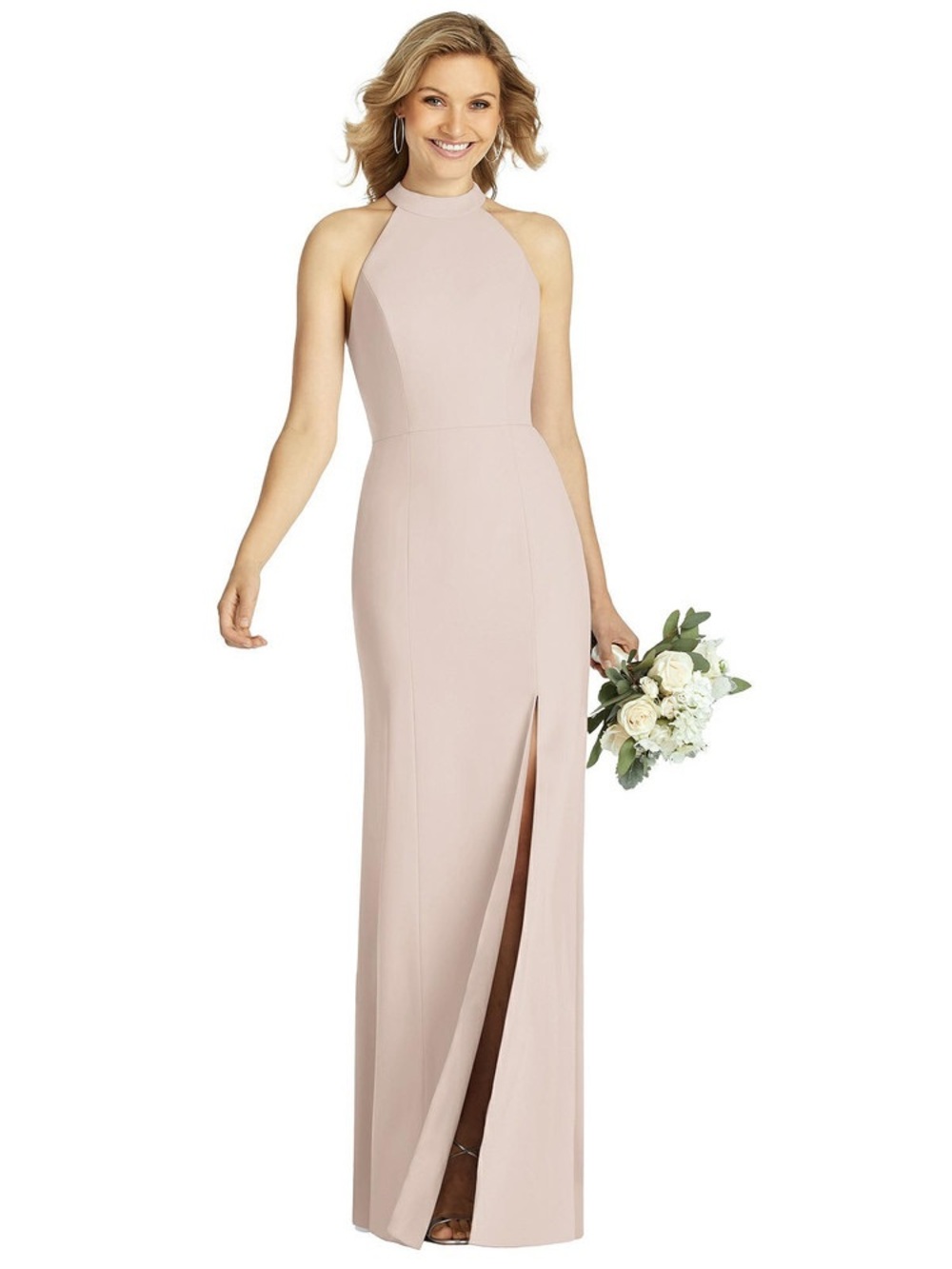 After six bridesmaid halter dress